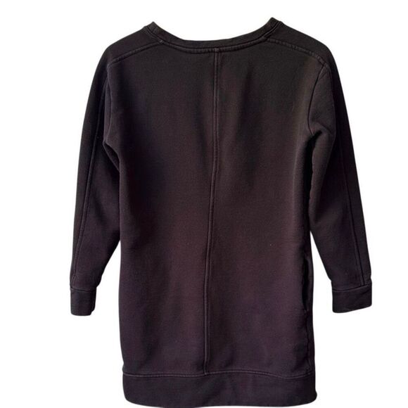 Athleta Lolo Sweatshirt Dress XS Black Long Sleeve Crewneck - Picture 3 of 8